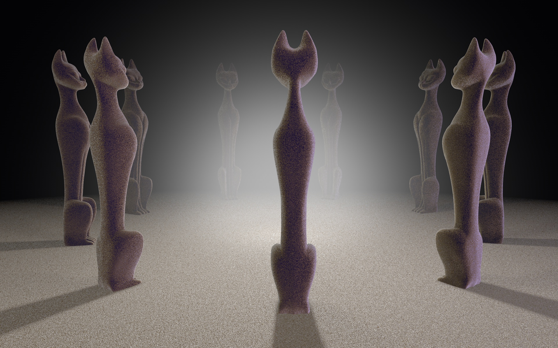 Original 3D visualization for Cathenge at Burning Man 2019